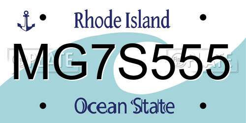 MG7S555 Rhode Island License Plate