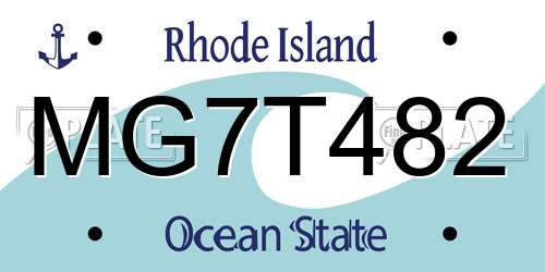 MG7T482 Rhode Island License Plate