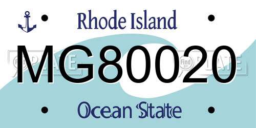 MG80020 Rhode Island License Plate