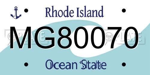 MG80070 Rhode Island License Plate