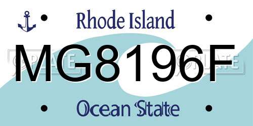 MG8196F Rhode Island License Plate