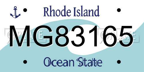 MG83165 Rhode Island License Plate