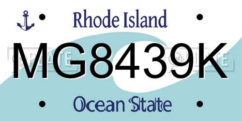 MG8439K Rhode Island License Plate