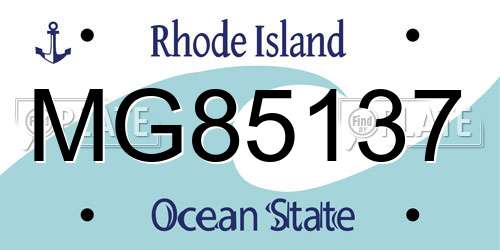 MG85137 Rhode Island License Plate