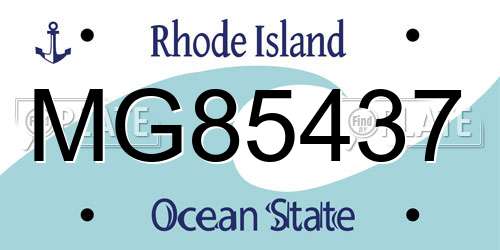 MG85437 Rhode Island License Plate