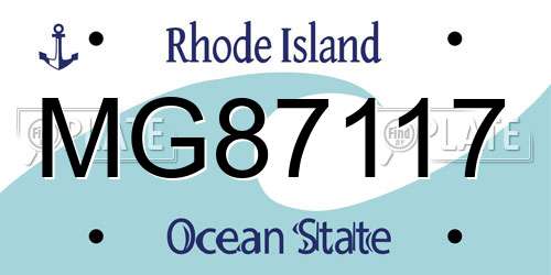 MG87117 Rhode Island License Plate