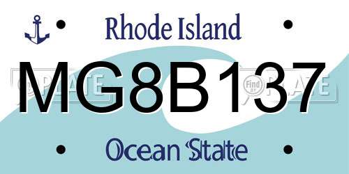 MG8B137 Rhode Island License Plate