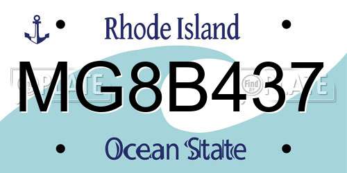 MG8B437 Rhode Island License Plate