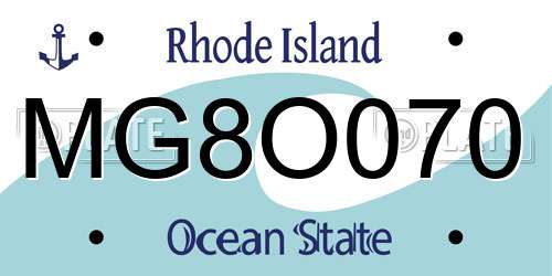 MG8O070 Rhode Island License Plate