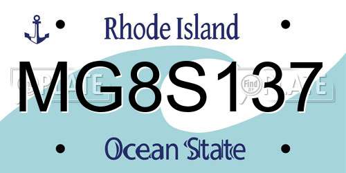 MG8S137 Rhode Island License Plate