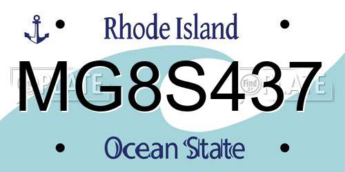 MG8S437 Rhode Island License Plate