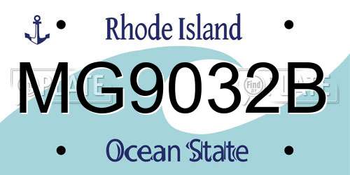 MG9032B Rhode Island License Plate
