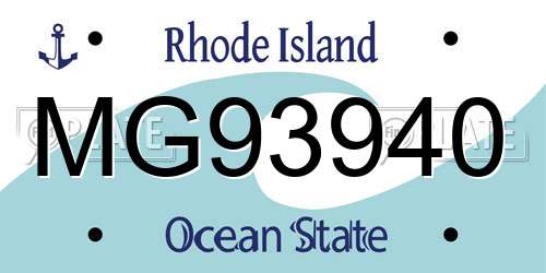 MG93940 Rhode Island License Plate