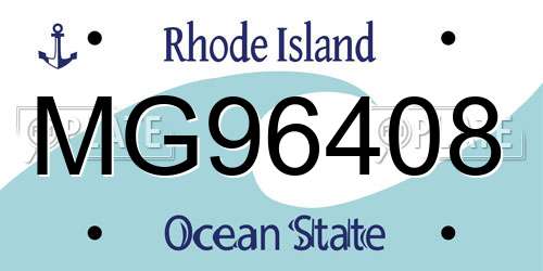 MG96408 Rhode Island License Plate