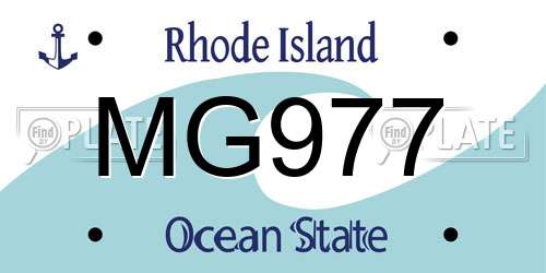 MG977 Rhode Island License Plate