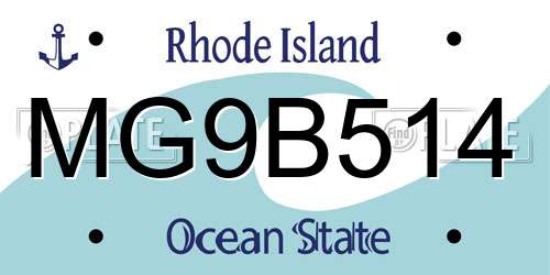 MG9B514 Rhode Island License Plate