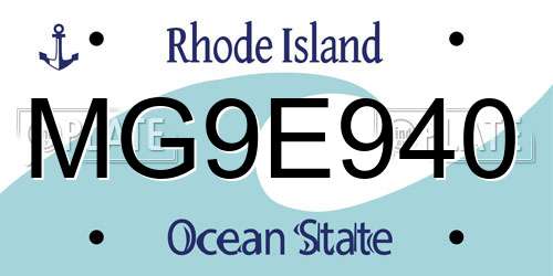 MG9E940 Rhode Island License Plate