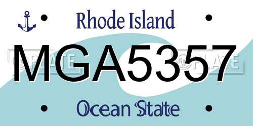 MGA5357 Rhode Island License Plate