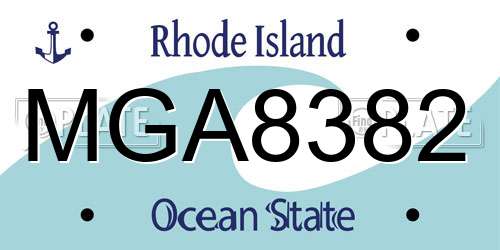 MGA8382 Rhode Island License Plate