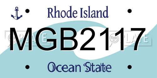MGB2117 Rhode Island License Plate
