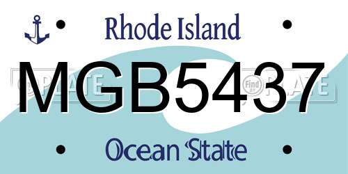 MGB5437 Rhode Island License Plate