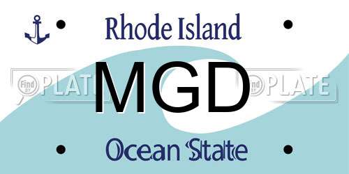 MGD Rhode Island License Plate