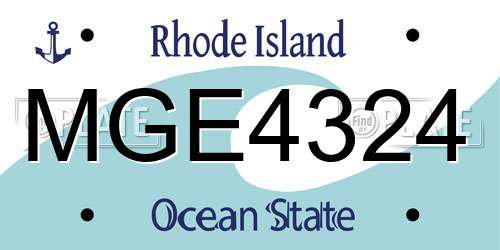 MGE4324 Rhode Island License Plate