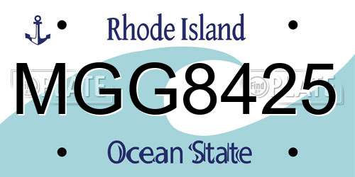 MGG8425 Rhode Island License Plate