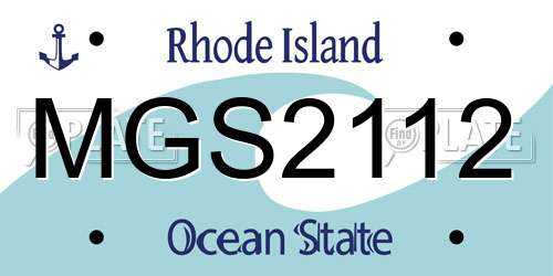 MGS2112 Rhode Island License Plate