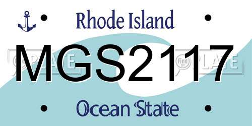 MGS2117 Rhode Island License Plate