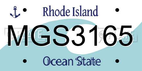 MGS3165 Rhode Island License Plate