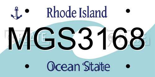 MGS3168 Rhode Island License Plate