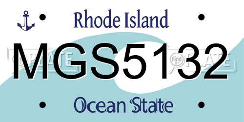 MGS5132 Rhode Island License Plate