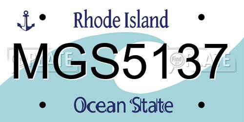 MGS5137 Rhode Island License Plate