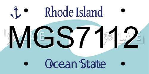 MGS7112 Rhode Island License Plate
