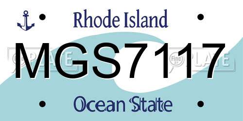 MGS7117 Rhode Island License Plate