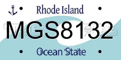MGS8132 Rhode Island License Plate