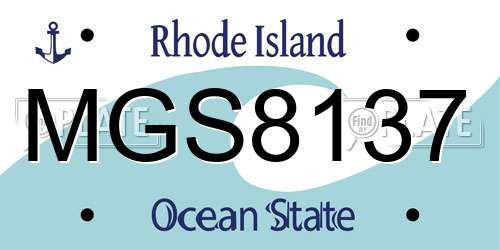 MGS8137 Rhode Island License Plate