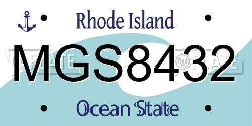 MGS8432 Rhode Island License Plate
