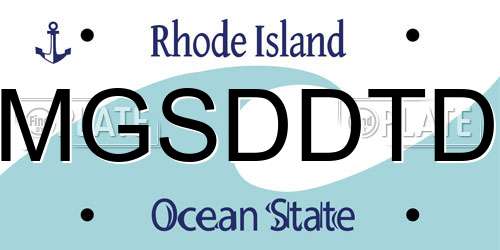 MGSDDTD Rhode Island License Plate