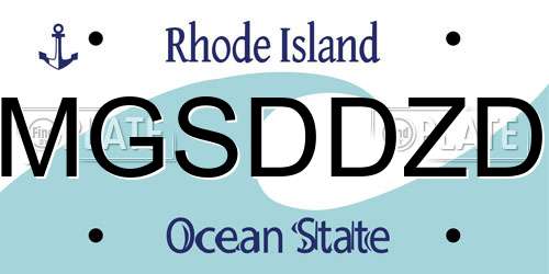 MGSDDZD Rhode Island License Plate
