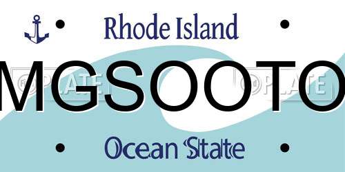 MGSOOTO Rhode Island License Plate