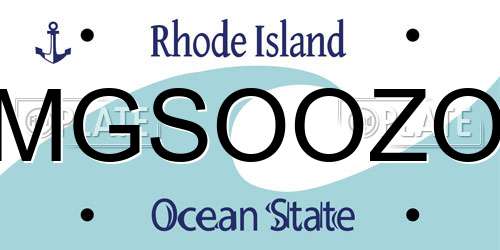 MGSOOZO Rhode Island License Plate