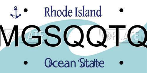MGSQQTQ Rhode Island License Plate