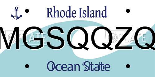 MGSQQZQ Rhode Island License Plate
