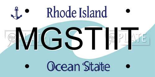 MGSTIIT Rhode Island License Plate