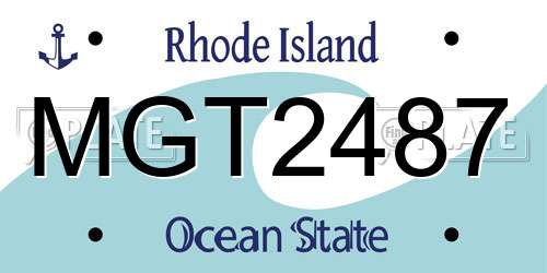 MGT2487 Rhode Island License Plate