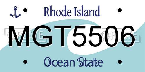 MGT5506 Rhode Island License Plate