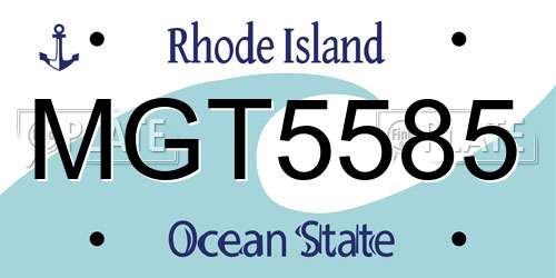 MGT5585 Rhode Island License Plate