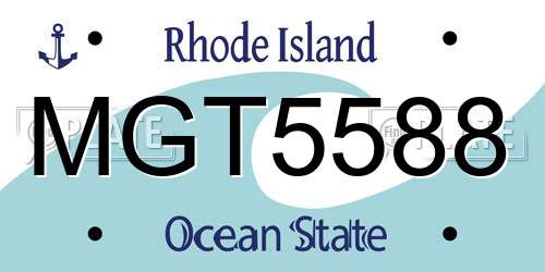 MGT5588 Rhode Island License Plate